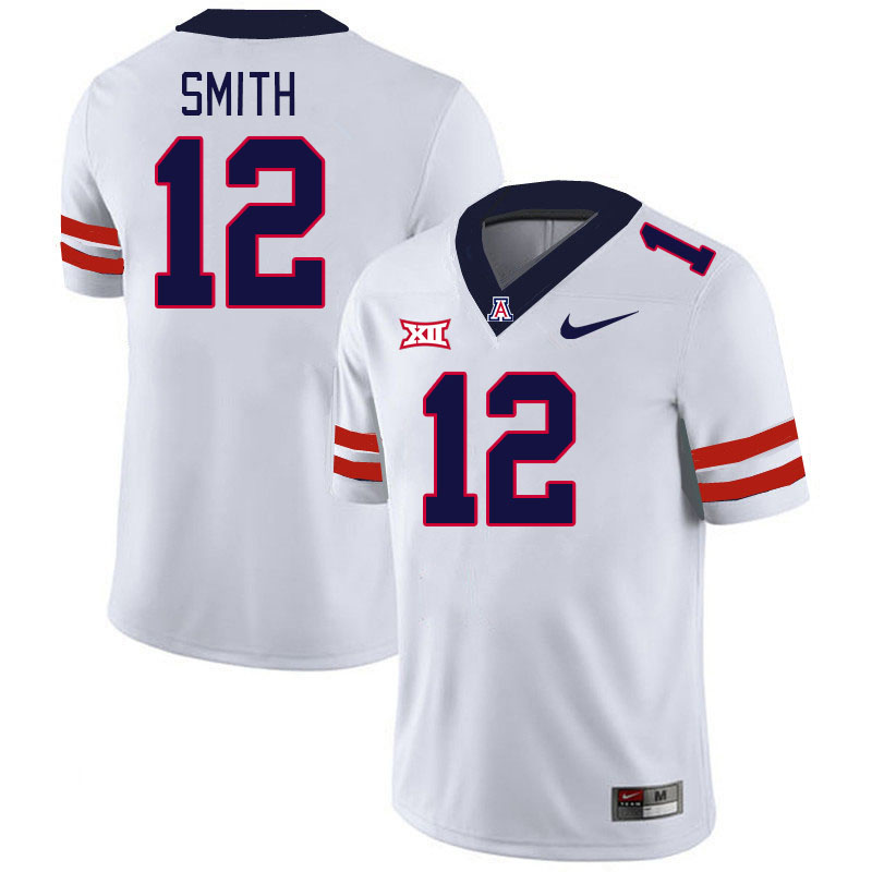 Men #12 Genesis Smith Arizona Wildcats Big 12 Conference College Football Jerseys Stitched-White